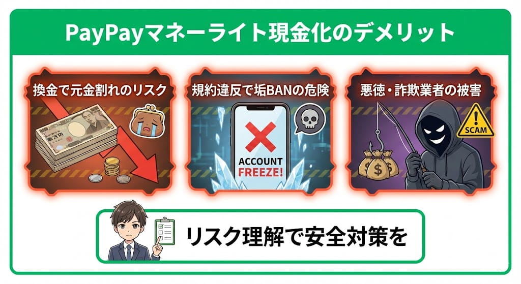 PayPayマネーライト現金化のデメリット