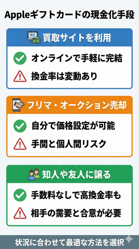不要なAppleギフトカードを現金化する方法