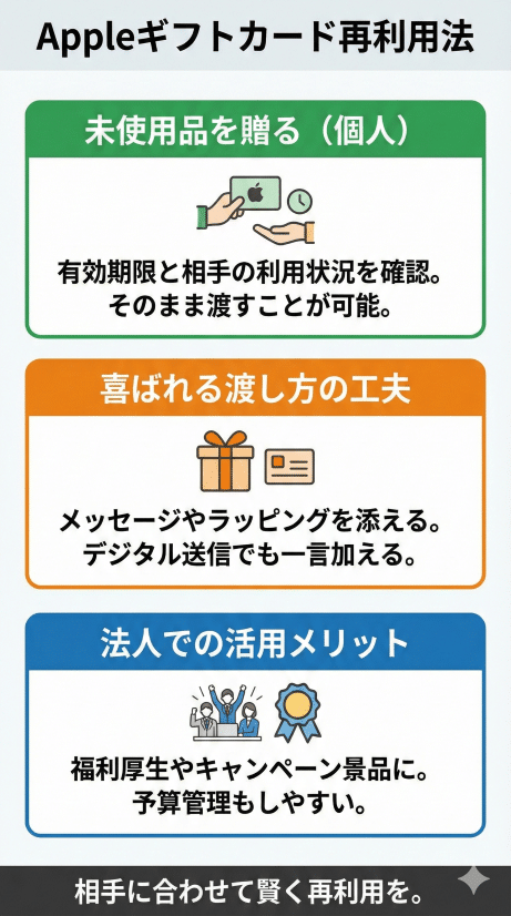 Appleギフトカードはギフトとして再利用する方法