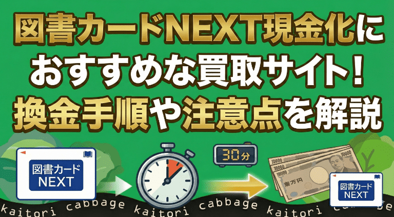 図書カードNEXT現金化におすすめな買取サイト！換金手順や注意点を解説