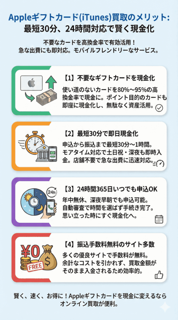 Appleギフトカード(iTunes)買取のメリット