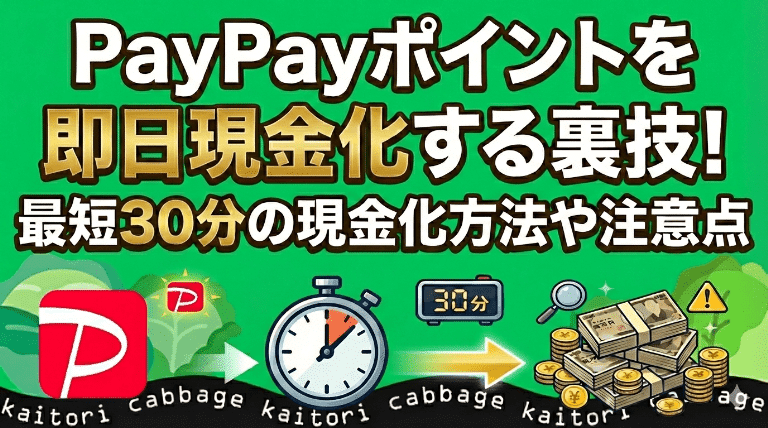 PayPayポイントを即日現金化する裏技！最短30分の現金化方法や注意点を解説