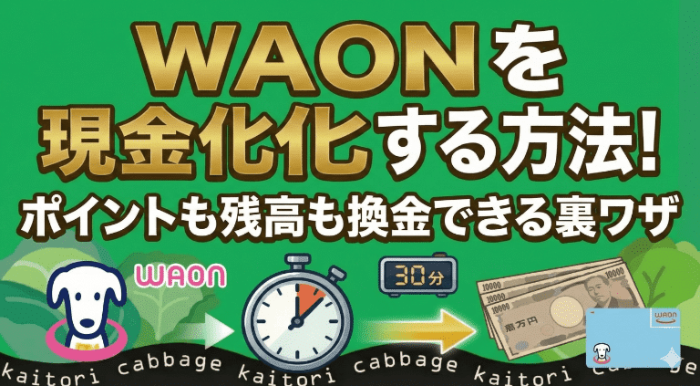 WAONを現金化する方法！ポイントも残高も換金できる裏ワザ